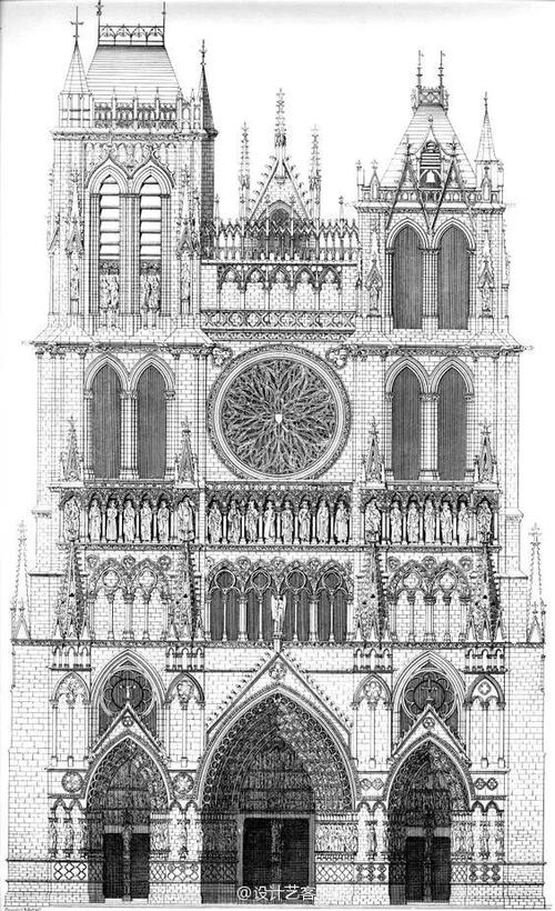 哥特式建筑设计手绘图欣赏