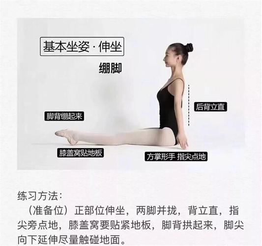 勾绷脚 动作要领: 双腿伸直夹紧,后背向上立,双臂放于身旁,中指轻轻点