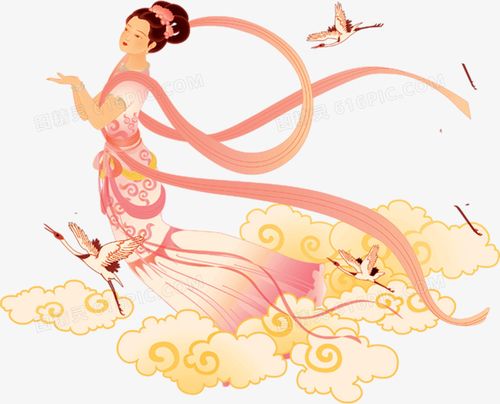 手绘嫦娥奔月图片