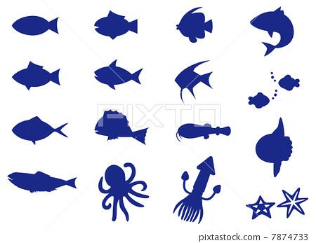 fish, silouettes, siloette