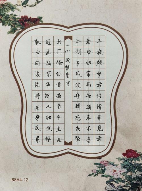 汝州三高一(2)班2021年元旦硬笔书法展作品