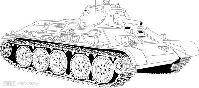 载人军用装甲车简笔画