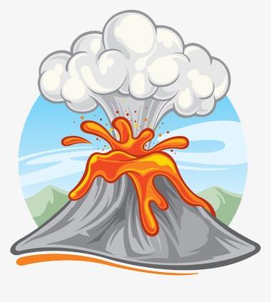 火山爆发彩色简笔画