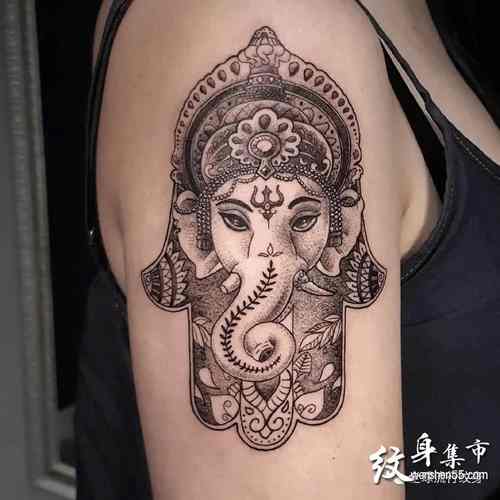 幸运之手祈祷之手纹身手稿图案