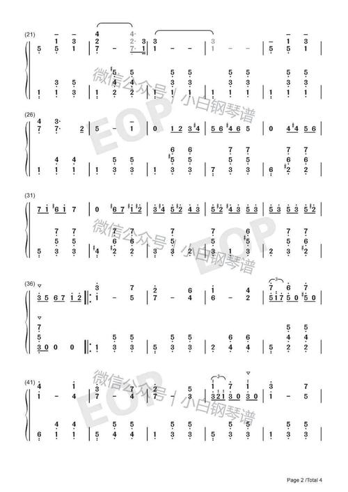 琴谱waltzoftheflowers花之圆舞曲柴可夫斯基含简谱