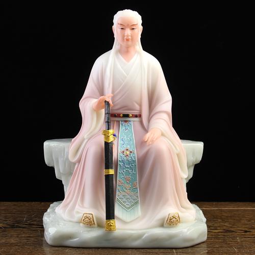 汉白玉东华帝君神像王公东皇公紫府少阳君道教摆件