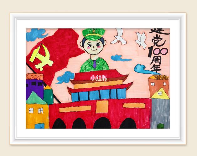 建党一百周年_绘画_文化_绘画