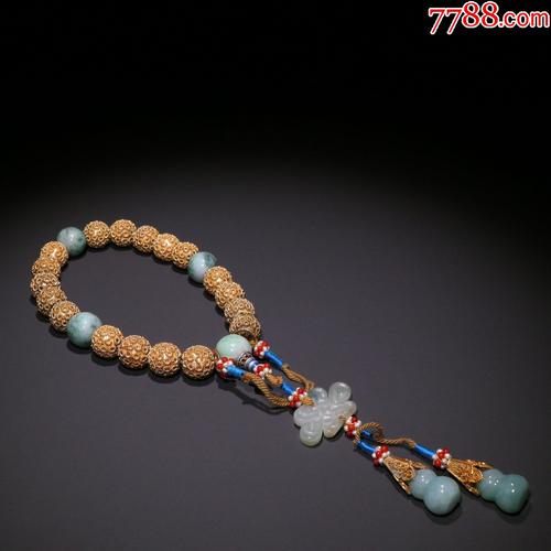 银鎏金十八子手持