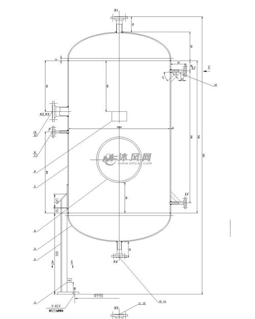简单真空缓冲罐 - 分离压力容器图纸 - 沐风网