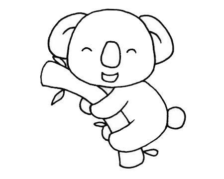 卡通考拉简笔画简单画法步骤图片大全