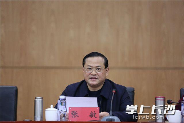 雨花区委书记张敏在大会上通报区域发展成果.