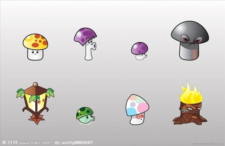 植物 僵尸 游戏 卡通 阳光菇 胆小菇 小喷; 植物大战僵尸2视频_114