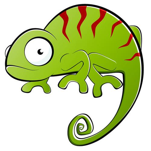 卡通植物图片之卡通可爱的变色龙蜥蜴图片素材下载|动物推荐