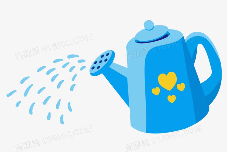 卡通手绘洒水壶浇水壶元素