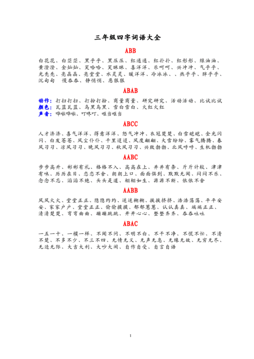 三年级四字词语大全abbabababccaabcaabbabac(1).doc 1页