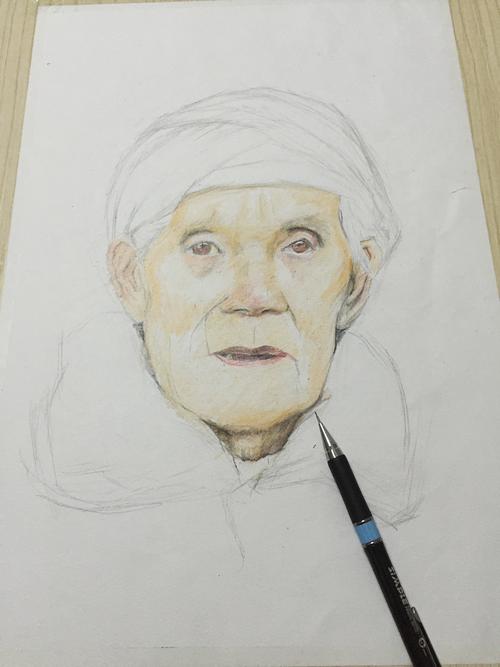 一直很想画一张爷爷奶奶的画像,终于有