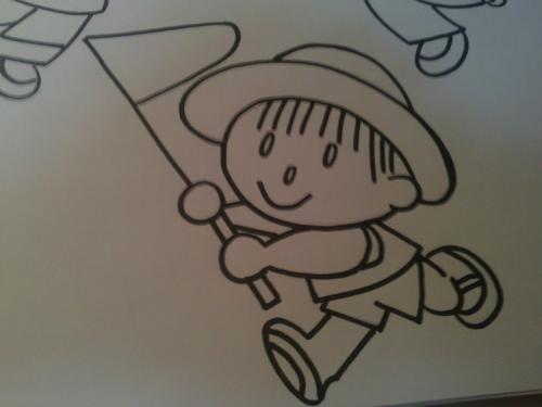 坐在地上玩游戏简笔画