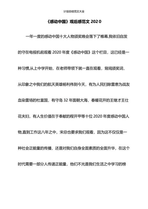 《感动中国》观后感范文2020(精).pdf 7页