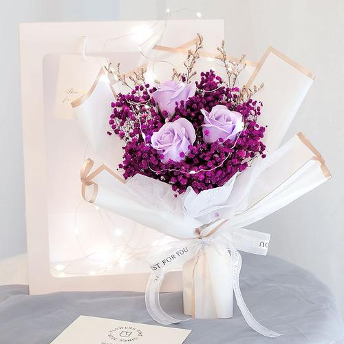 闺蜜结婚纪念日礼物永生满天星干花花束香皂花礼盒情人节创意干花视频