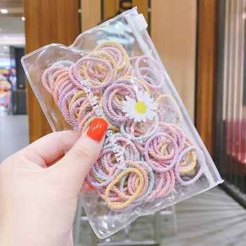 儿童头绳不伤发橡皮筋韩版小皮筋发绳女孩扎头发圈宝宝发饰粉紫系螺纹