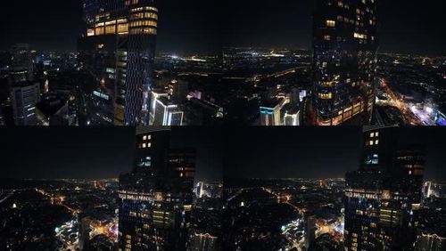 南京紫峰大厦航拍夜景