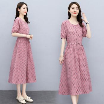 古地斯连衣裙女春夏装2022年款高端名媛气质宽松显瘦棉麻长裙子dc8070