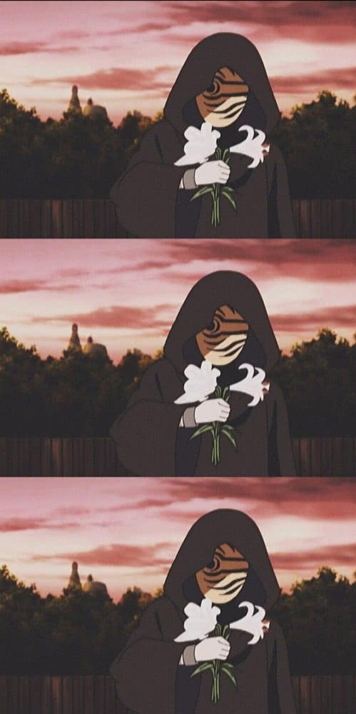 动漫壁纸:火影忍者带土黑化手机壁纸,带土为了琳敢和全世界为敌