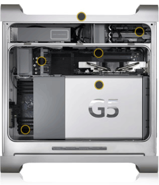 看看 power mac g5 典雅的铝合金机箱的内外部