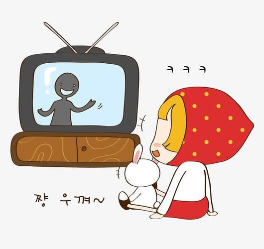 关键词 : 卡通,手绘,女孩,兔子,看电视,电视