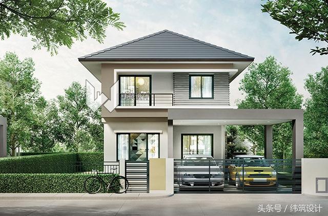 城里买房的钱,够回农村建这栋小别墅,献上两层坡顶自建房图纸