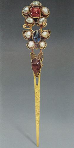 宋制明制汉配饰明代文物花蝶多宝珍珠发簪复原发饰