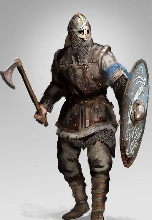 维京海盗的头盔上真