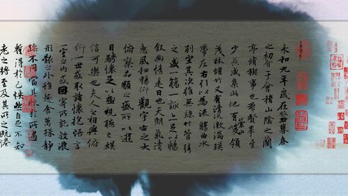 王羲之《兰亭序》水墨视频_1920x1080_高清视频素材下载(编号:1553198