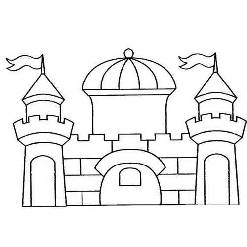 建筑简笔画素材,城堡简笔画图片,儿童画迪士尼城堡的简单画法,怎样画.