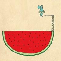 西瓜头像女生卡通 卡通吃西瓜的女孩头像_微信头像图片大全
