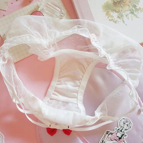 诱人低腰内裤w 白色两翼镂空>不勒大腿女款女士类库雷丝小内内可爱 m>