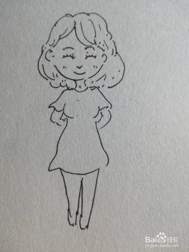 第四步画出妈妈的双腿