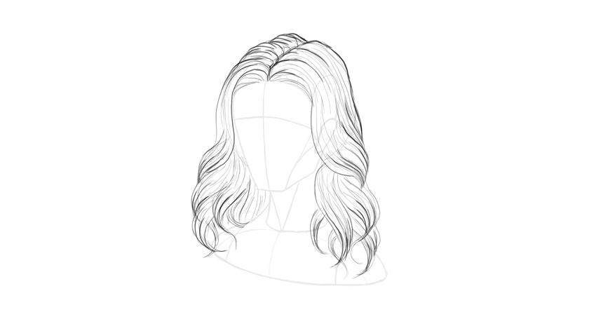 波浪状的头发详细的顶部