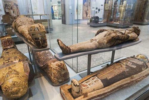 大英博物馆埃及馆内的木乃伊多到在展厅里住上下铺