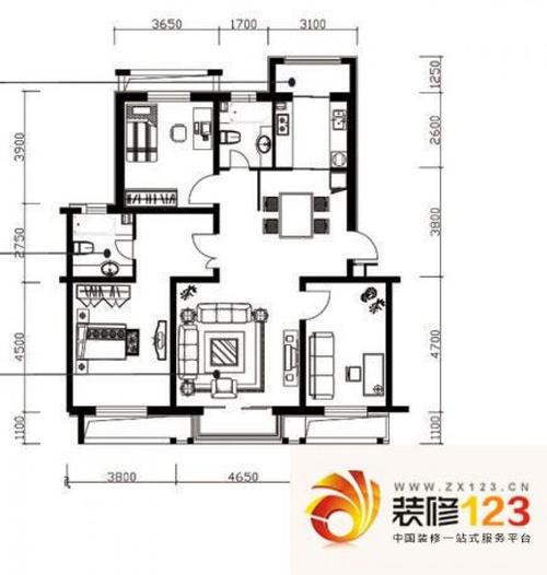 唐山恒通花园恒通花园户型图户型05 3室2厅2卫 .-我