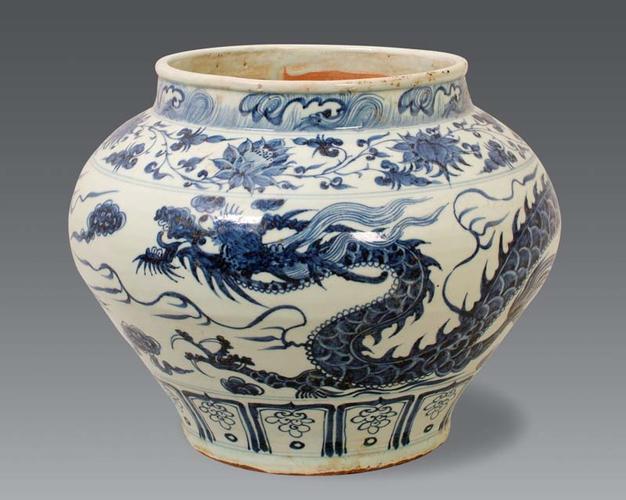 一件元青花龙纹罐牛津检测小于100年供大家参阅