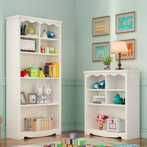 儿童小书架学生落地书柜子简易特价清仓靠墙大容量实木书橱书架子