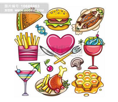 快餐美食儿童画