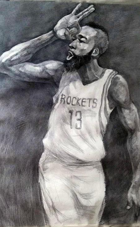 哈登简笔画素描