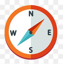 黄色指南针卡通图标