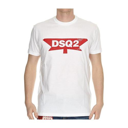 d二次方/dsquared2 18年春夏 男性 logo 百搭 白色 男士短袖t恤 s74gd