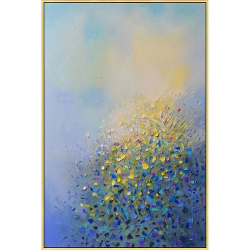 艺美嘉简约现代轻奢北欧式入户玄关装饰油画餐厅纯手绘抽象竖挂壁