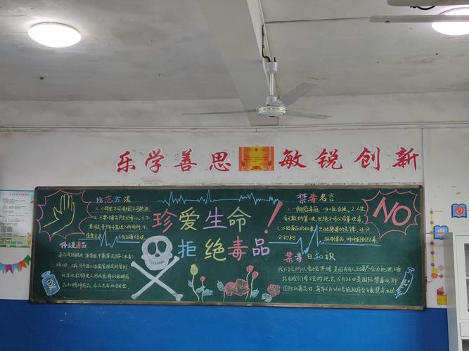 记花厅小学禁毒主题板报评比活动 写美篇  通过禁毒黑板报评比