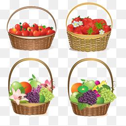 卡通篮子里的水果