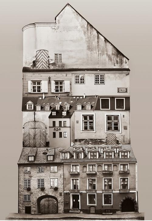 视觉艺术家把建筑拼成了贴画